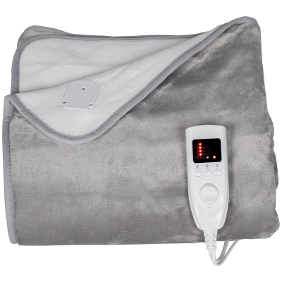 HOMCOM Electric Heated Blanket Flannel 5 Levels Grey