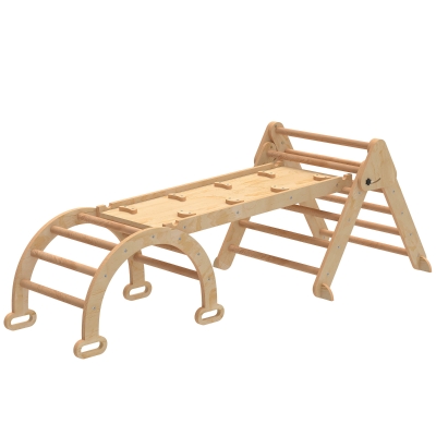 AIYAPLAY Triangle d'Escalade Bois Pliable 7 en 1 avec Rampe