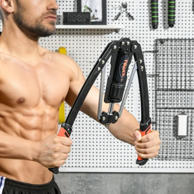 SPORTNOW Barre Twister Musculation 10-200kg Réglable Noir