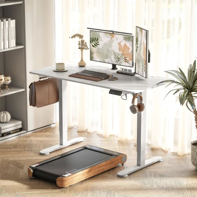 Vinsetto Elektrisch Verstelbaar Sta-Bureau Computertafel, 140 cm x 70 cm x 116 cm, Wit