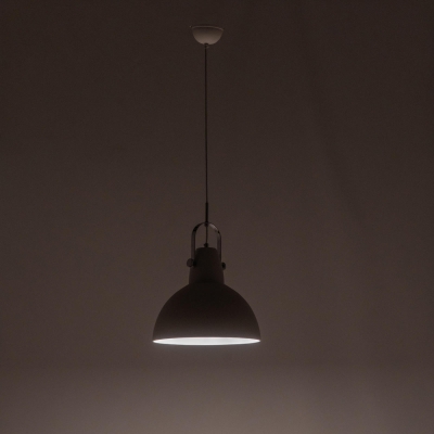 E-STYLO Lampada a sospensione bianca dal design minimal e moderno, perfetta per illuminare con stile cucine, sale da pranzo e soggiorni contemporanei, 38cm X 38cm H. 165cm