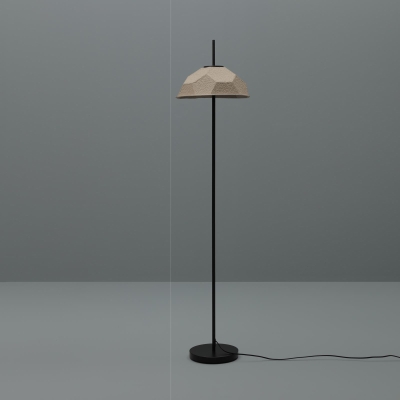 E-STYLO Lampada da terra con paralume a effetto martellato e base nera, ideale per aggiungere un tocco di eleganza e raffinatezza a qualsiasi ambiente, Ø.34cm X Ø.34cm H. 160cm