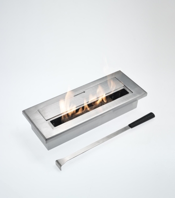 E-STYLO Biocamino da incasso moderno dal design elegante e minimale, ideale per aggiungere calore e stile a qualsiasi ambiente domestico, 15cm X 40cm H. 8cm