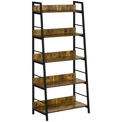 HOMCOM Bibliothèque Inclinée 5 Niveaux Industriel 70x35x150cm
