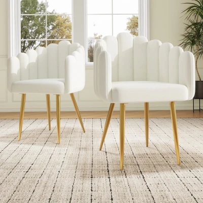 Set da 2 sedie moderne a ventaglio Bianco