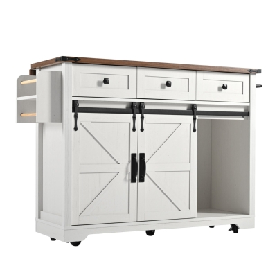 Isola da cucina con piano ribaltabile, Beige
