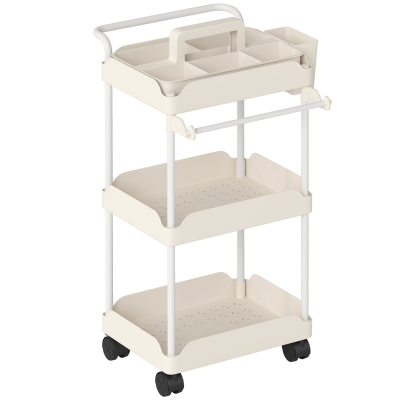 HOMCOM Carrello da Cucina 42x42.5x76 cm Bianco
