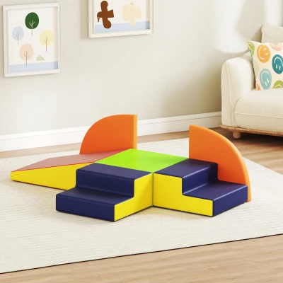 AIYAPLAY Conjunto de 6 Blocos de Espuma para Crianças com Base Antiderrapante para Escalar e Gatinhar Multicolor