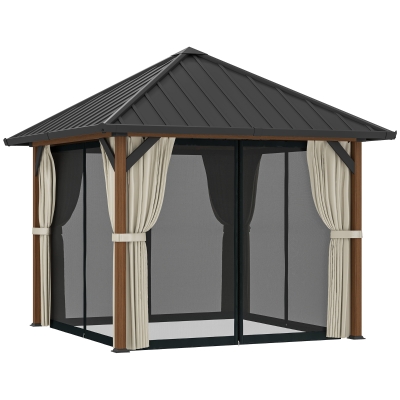 Gazebo 304L x 304W x 297Hcm Walnut brown