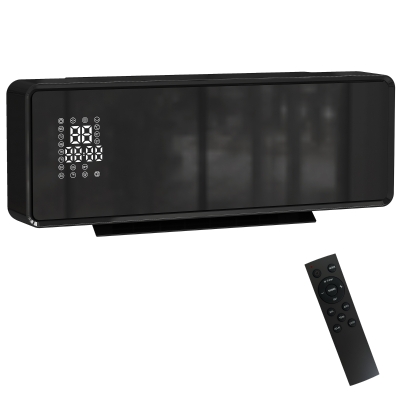 HOMCOM Chauffage Mural Céramique 2000W Thermostat Minuterie Noir