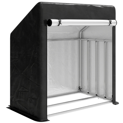 Suport de Lemne de Exterior din Oțel cu Acoperire Impermeabilă 100x60x110 cm