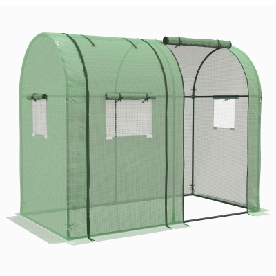 Outsunny Invernadero Resistente con 4 Ventanas 2 Puertas con Cremallera Anti-UV para Cultivo de Plantas 185x94x150 cm Verde