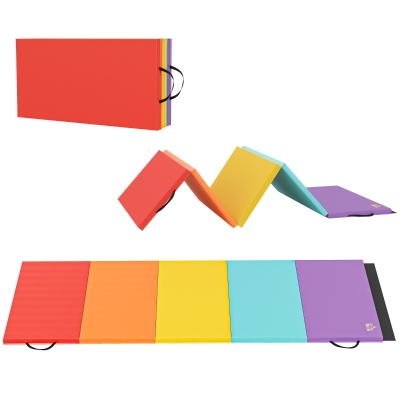 HOMCOM Execise Mat 195cm x 76cm x 3cm viola, blu, giallo, arancione, rosso
