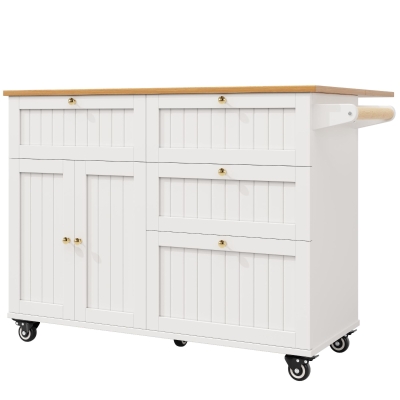 Isola da cucina con piano ribaltabile, Bianco