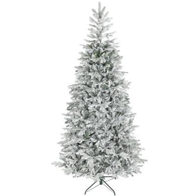 HOMCOM Árvore de Natal Artificial 210 cm Árvore de Natal Nevada com 1154 Ramos Base Dobrável e Fácil de Montar Verde