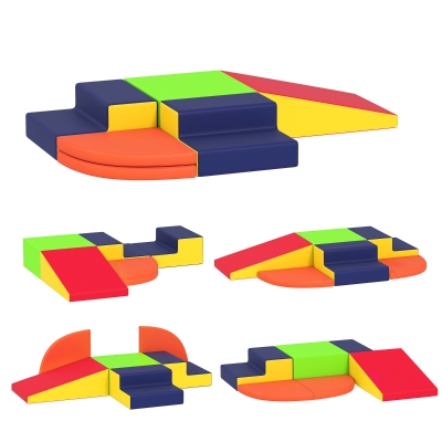 AIYAPLAY Conjunto de 6 Blocos de Espuma para Crianças com Base Antiderrapante para Escalar e Gatinhar Multicolor