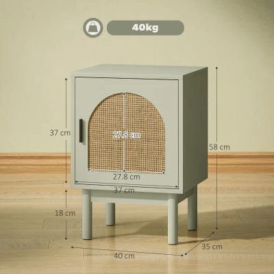 HOMCOM Set di 2 comodini 40x35x58cm verde