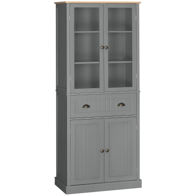 HOMCOM Kitchen Pantry Cabinet 5-Tier Storage Grey 180cm