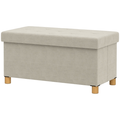 HOMCOM Banc Rangement Pliable 67L 120kg Crème 76x38x38cm