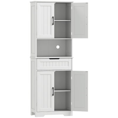 HOMCOM Credenza Cucina con Cassetto Armadietti con Ripiani Bianco