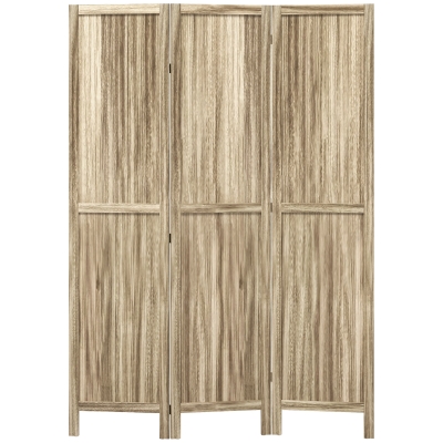 HOMCOM Paravent Bois 3 Panneaux 120x170cm Pliable Naturel