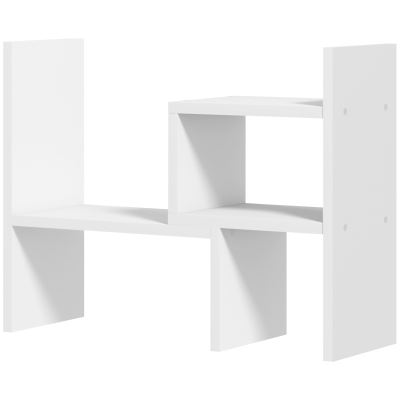 HOMCOM Étagère Bureau Modulable 2 Pièces MDF Blanc