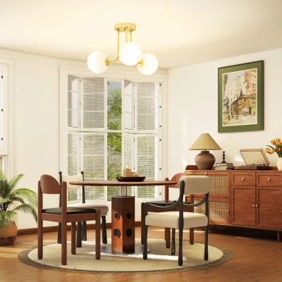 HOMCOM Lustre Vintage 3 Points G9 Or 42x42x26.5 cm