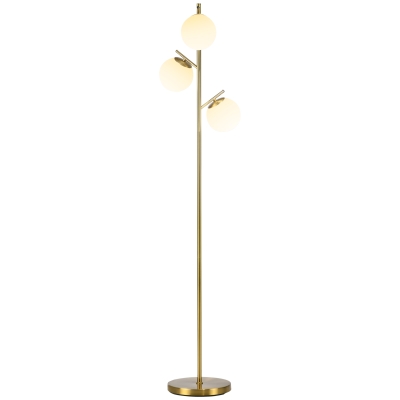 HOMCOM Lampadaire 3 Globes Métal Doré 169cm