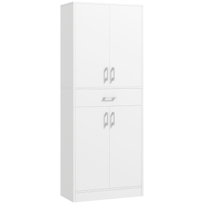 HOMCOM Buffet Haut Cuisine 180cm 4 Portes 1 Tiroir Blanc