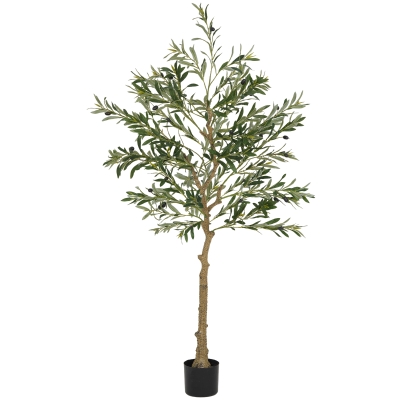HOMCOM Olivier Artificiel 150 cm Plante Décorative Intérieur
