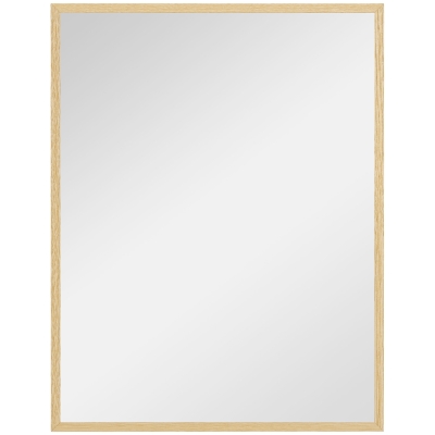 HOMCOM Miroir Bois 90x70cm Naturel Salle Bain/Salon