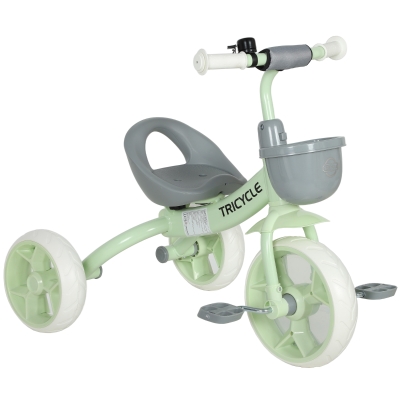 AIYAPLAY Kids Trike with Basket EVA Wheels Green
