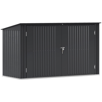 Outsunny Copribidoni per 3 Cassonetti da 240L con 2 Porte Grigio