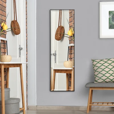 HOMCOM Miroir Mural Noir Sécurité 120x35cm