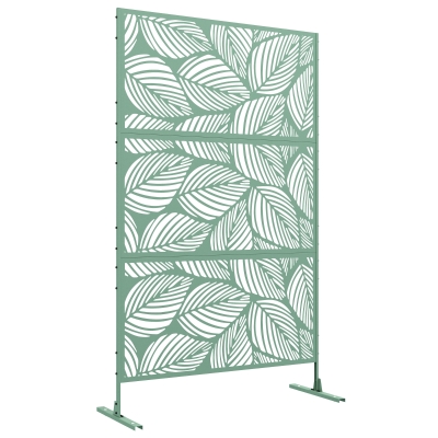 Outsunny Brise Vue Métal Vert Motif Végétal 122x198cm