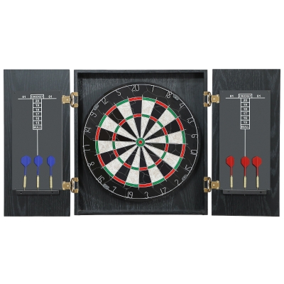 SPORTNOW Dartboard Cabinet Set with Steel Tip Darts