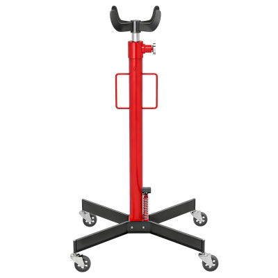 HOMCOM Gato de foso hidráulico, gato de elevación 500 kg, con ruedas pivotantes y pedal, acero, 58 x 58 x 110-191,5 cm rojo