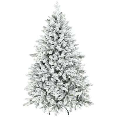 HOMCOM Sapin de Noël 150cm Neige Flocké 768 Branches Métal Vert