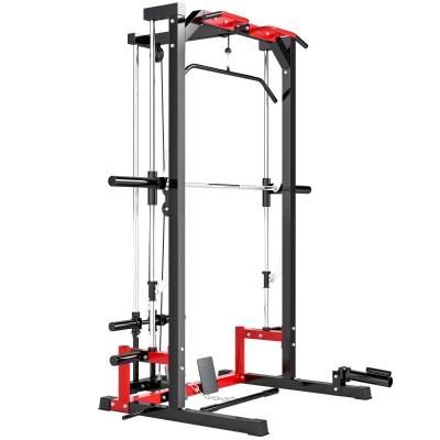 SPORTNOW Cable Crossover Power Rack with Pull-Up Bar