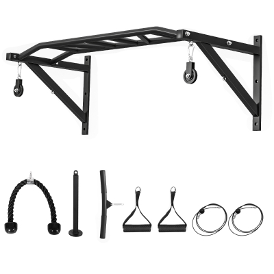 SPORTNOW Barre de Traction Murale Multi-Prise Acier Noir 200kg