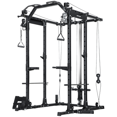 SPORTNOW Cable Crossover Machine with Lat Pull-Down System