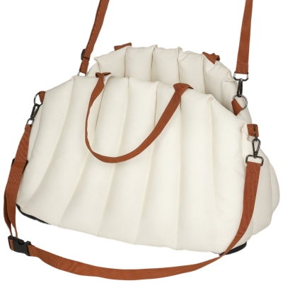 PawHut Hundetasche Hundetragetasche für Hunde unter 5 kg, 2 Gurte, Oxford-Stoff, Kissen, Leine, Cremeweiß