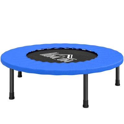 HOMCOM Trampoline Fitness Ø81cm Acier 28 Ressorts Noir/Bleu