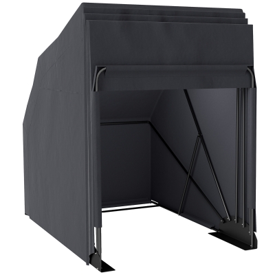 Outsunny Outdoor Motorcycle Shelter Tent with Oxford Fabric Cover, 2 Windows, 345 x 135 x 191 cm, Black