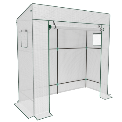 Outsunny PE Cover Walk-in Outdoor Greenhouse, White