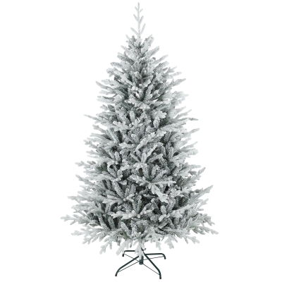 HOMCOM Artificial Christmas Tree 180 cm artificial fir tree with snow, 1976 tips for indoor