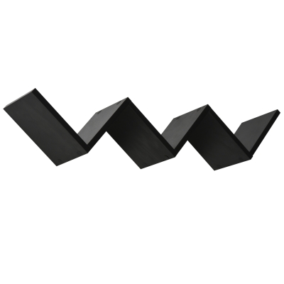 HOMCOM Floating wall shelves - contemporary V design - fixing kit included - black particleboard