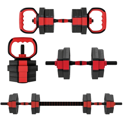 SPORTNOW 4-in-1 Dumbbell Set Dumbbells Adjustable 15 KG for Home Strength Training
