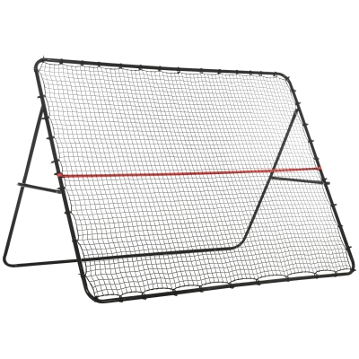 SPORTNOW Foldable football rebound net rebounder for football training multi-sport adjustable-angle, black