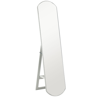HOMCOM Arched full-length mirror 35 x 150 cm with shelf, wall-mount or freestanding for bathroom, bedroom, white